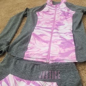 Justice Active Jacket and leggings matching set